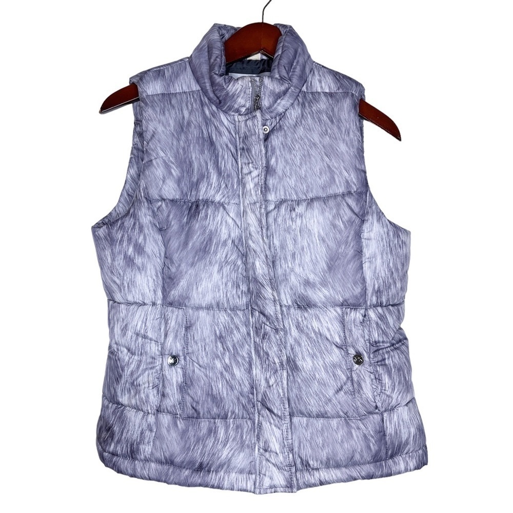 MICHAEL Michael KORS Fur Print Quilted Puffer Zip Front Vest Size Medium